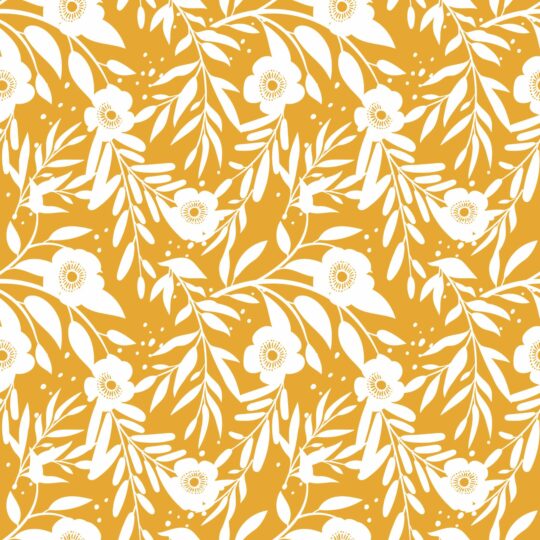 Yellow retro floral removable wallpaper