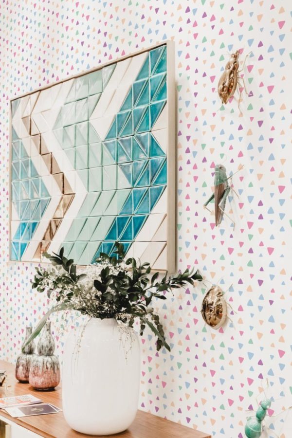 Colorful triangles self adhesive wallpaper