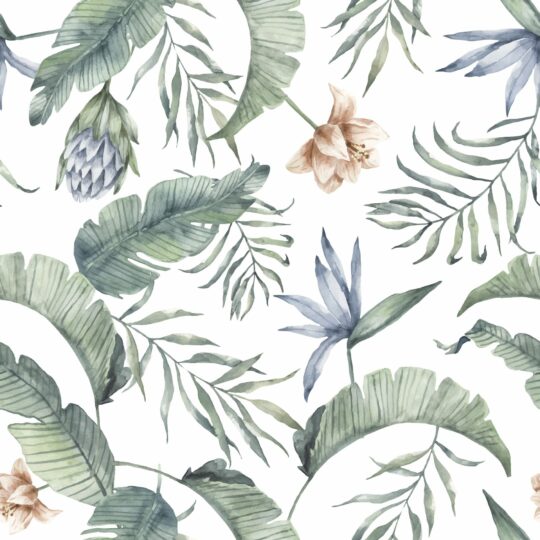 Watercolor tropical removable wallpaper