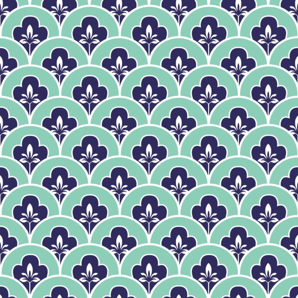 Turquoise Art Deco removable wallpaper