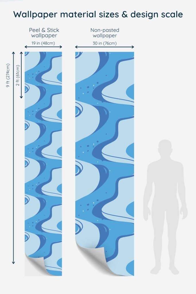 Blue abstract wallpaper for walls in dentist office by Fancy Walls