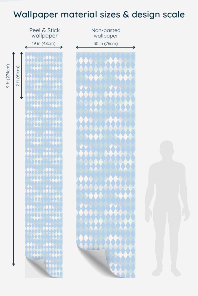 Fancy Walls blue geometric peel and stick wallpaper for bedroom walls