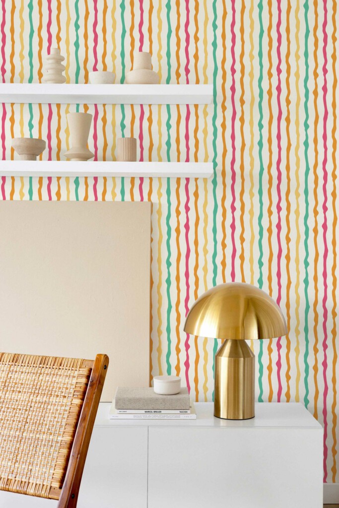Removable wallpaper featuring Playful Color Zigzag from Fancy Walls