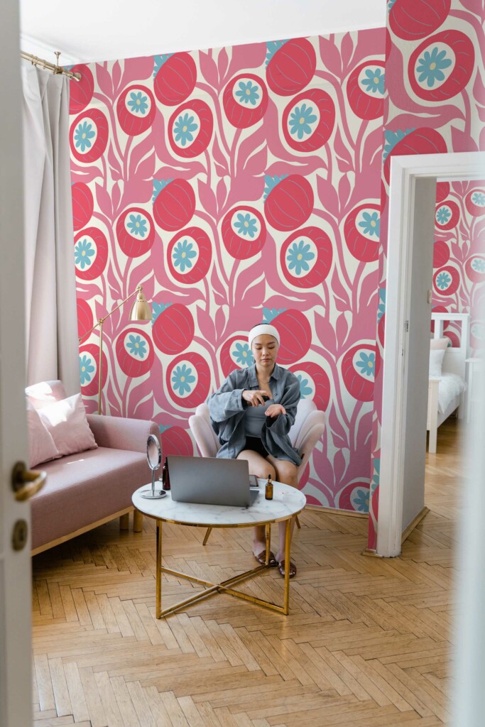 Pink Petal Essence Self-Adhesive Wallpaper by Fancy Walls