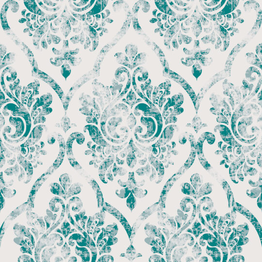Traditional Teal retro damask wallpaper from Fancy Walls