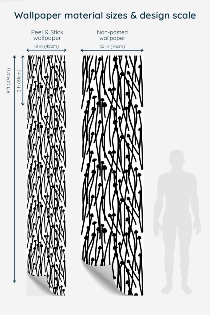 Black and white Plant and tree wallpaper for walls by Fancy Walls