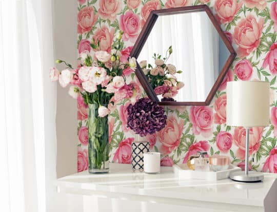 pink modern unpasted wallpaper