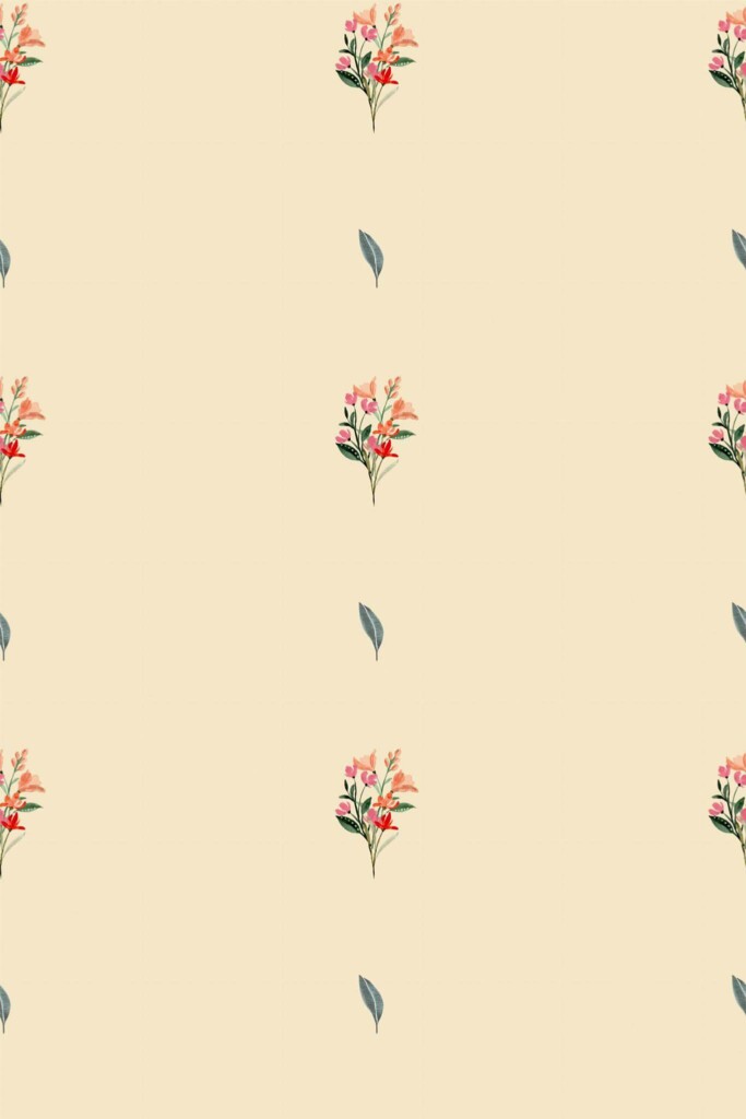 Pattern repeat of Petit floral removable wallpaper design