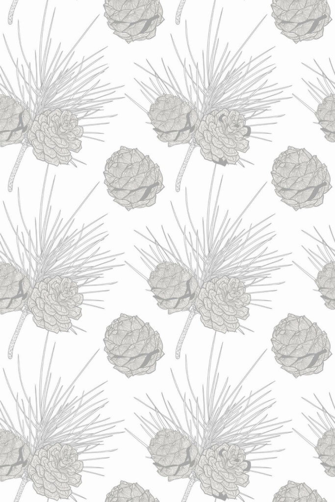Pattern repeat of Pine cone removable wallpaper design