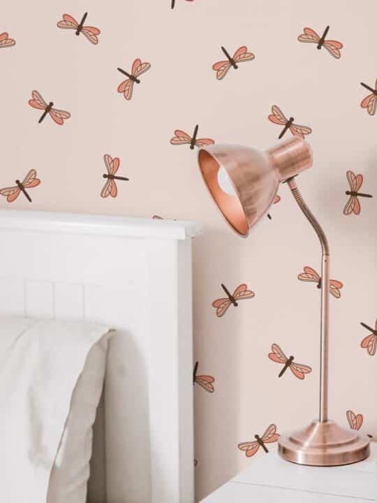 pink and beige bathroom peel and stick removable wallpaper