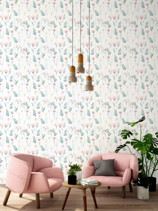 pink and green stick and peel wallpaper