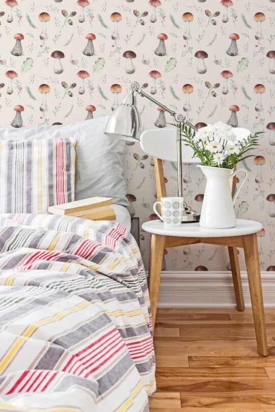 pink and green vintage unpasted wallpaper