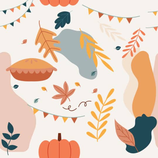thanksgiving pink and orange traditional wallpaper