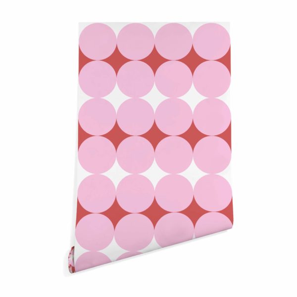 Pink geometric diamond and circle sticky wallpaper