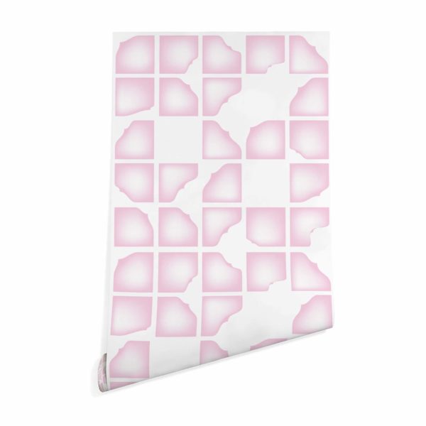 Pink abstract geometric shapes sticky wallpaper