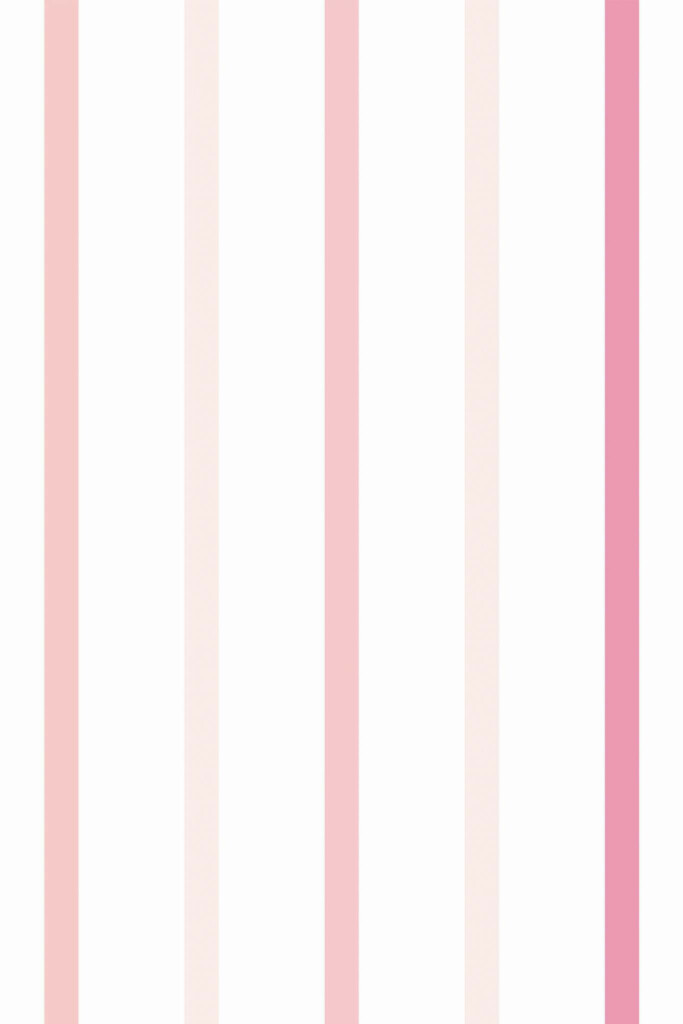 Pattern repeat of Pink and white striped removable wallpaper design