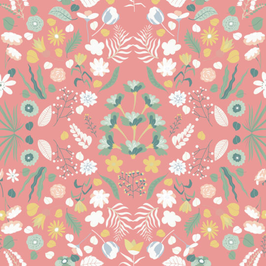 Bramble Garden Pink self-adhesive wallpaper by Fancy Walls