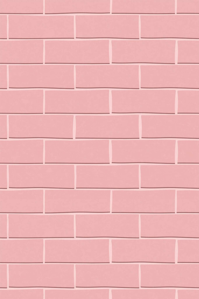 Pattern repeat of Pink brick removable wallpaper design