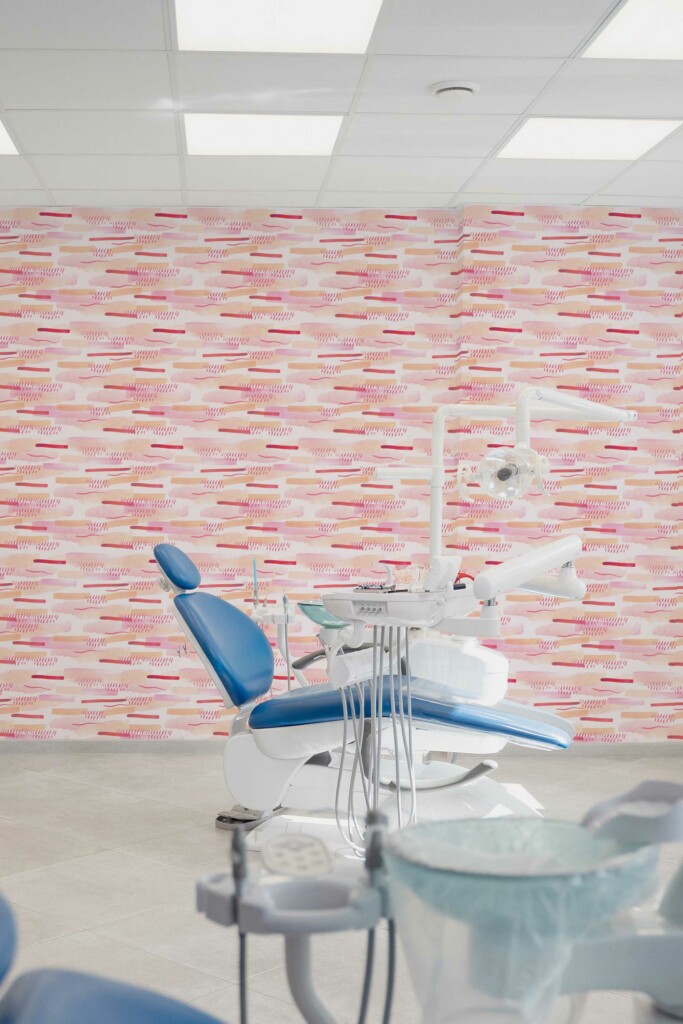 Self-adhesive Pink Dentist Pink Splash wallpaper by Fancy Walls