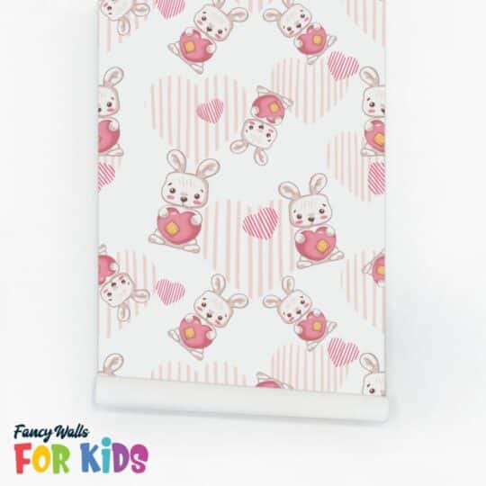 Kawaii bunny wallpaper peel and stick