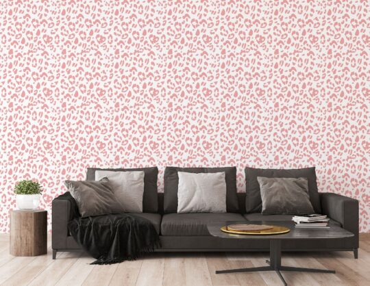 pink leopard print non pasted wallpaper