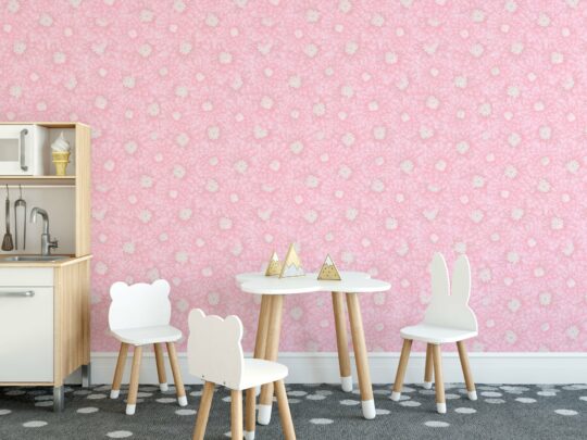Pink chrysanthemum self adhesive wallpaper