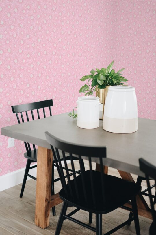 Pink chrysanthemum stick on wallpaper
