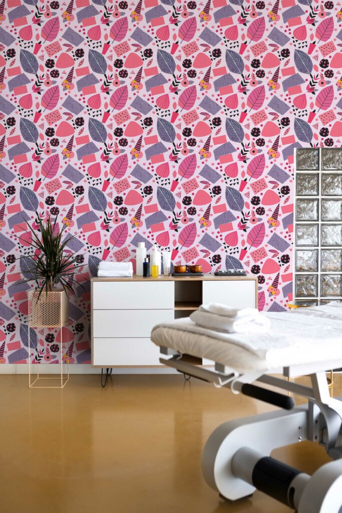 Fancy Walls peel and stick wallpaper in Pink Essence design