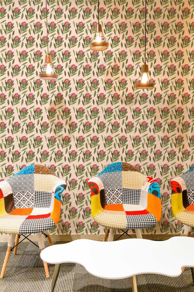 Fancy Walls Pink Floral wallpaper for walls. Blush Bloom wallpaper removable peel and stick or non-pasted
