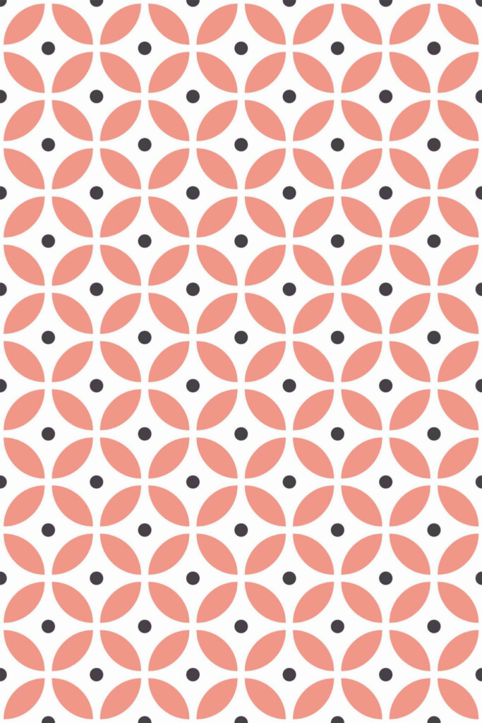 Pattern repeat of Pink geometric circles removable wallpaper design