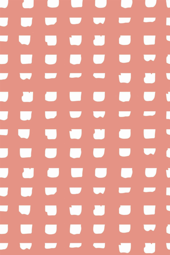 Pattern repeat of Pink Grid removable wallpaper design