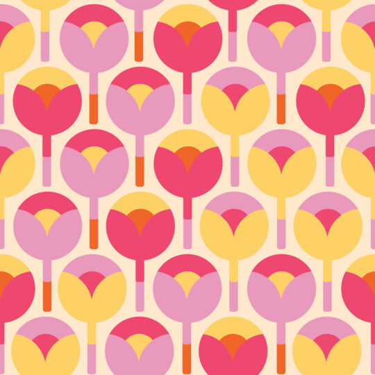 Groovy galore pink groovy tulips peel and stick wallpaper
