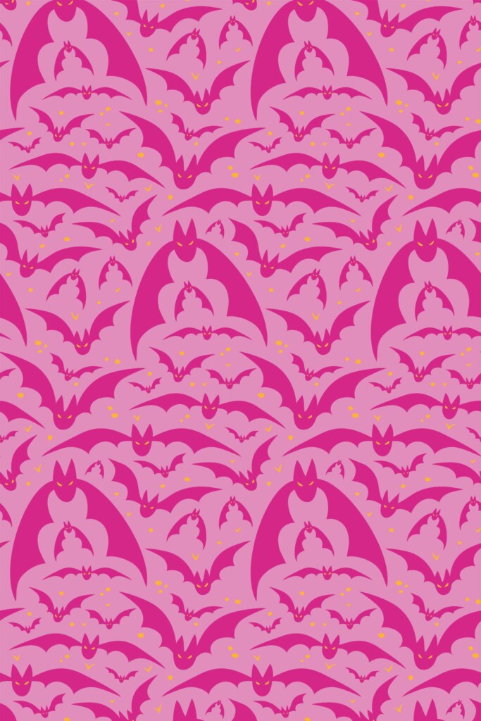 Pink Halloween Bats unpasted wallpaper by Fancy Walls