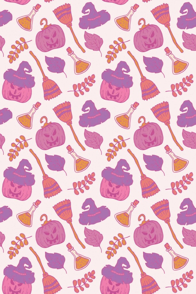 Pink Halloween wallpaper for walls by Fancy Walls