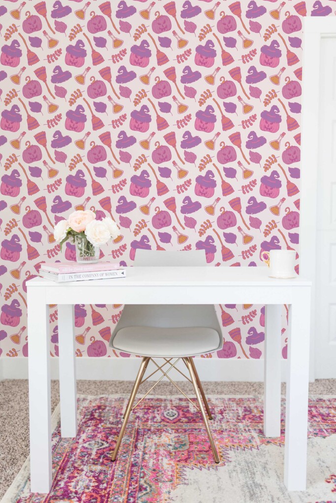 Fancy Walls Pink Halloween self-adhesive wallpaper