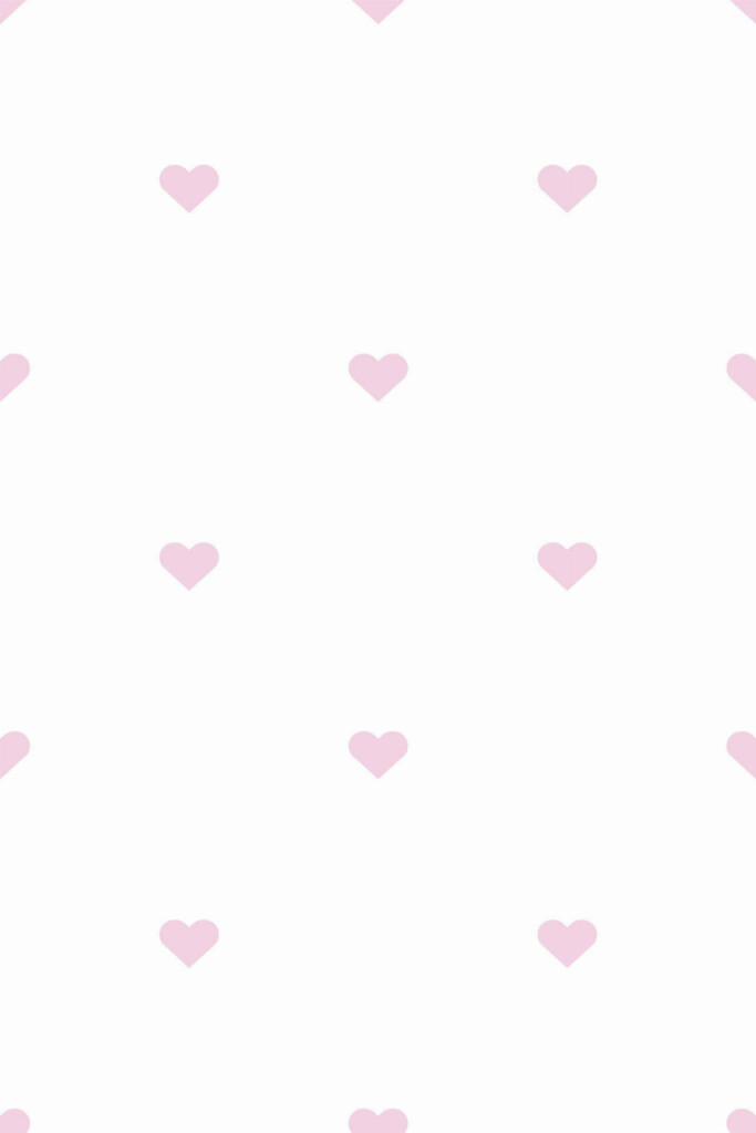 Pattern repeat of Pink heart removable wallpaper design