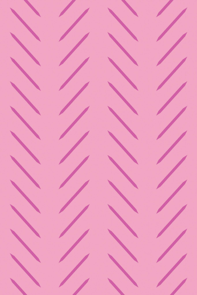 Pattern repeat of Pink Herringbone removable wallpaper design