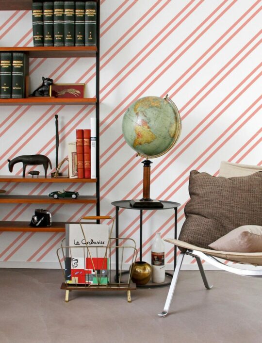 Diagonal lines peel and stick wallpaper