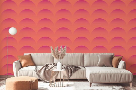 sunset pink traditional wallpaper