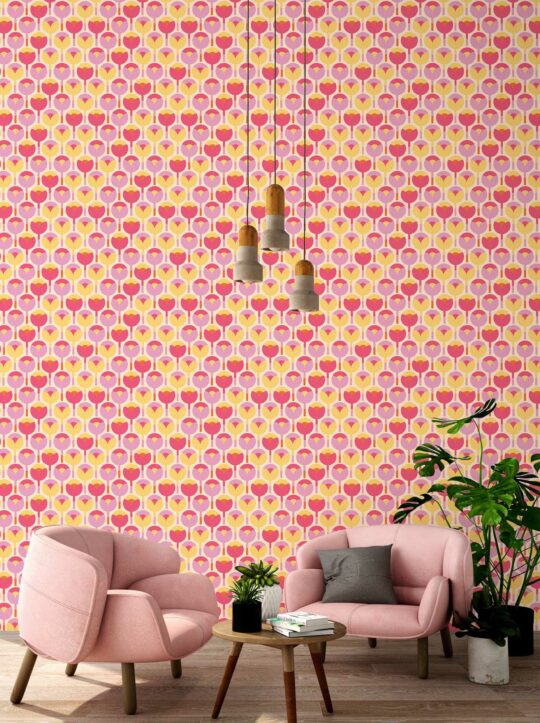 pink stick and peel wallpaper