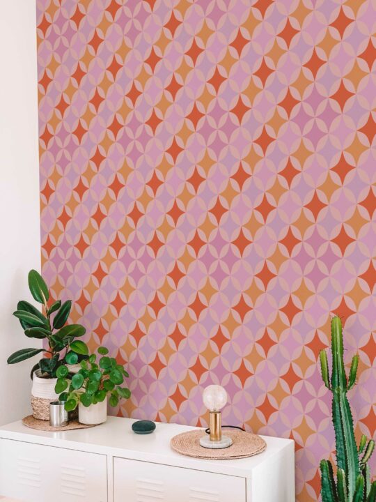 Pink Essence peel and stick wallpaper by Fancy Walls