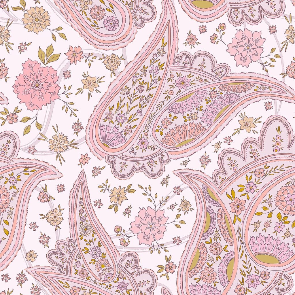 Pink paisley wallpaper Peel and Stick or NonPasted Save 25