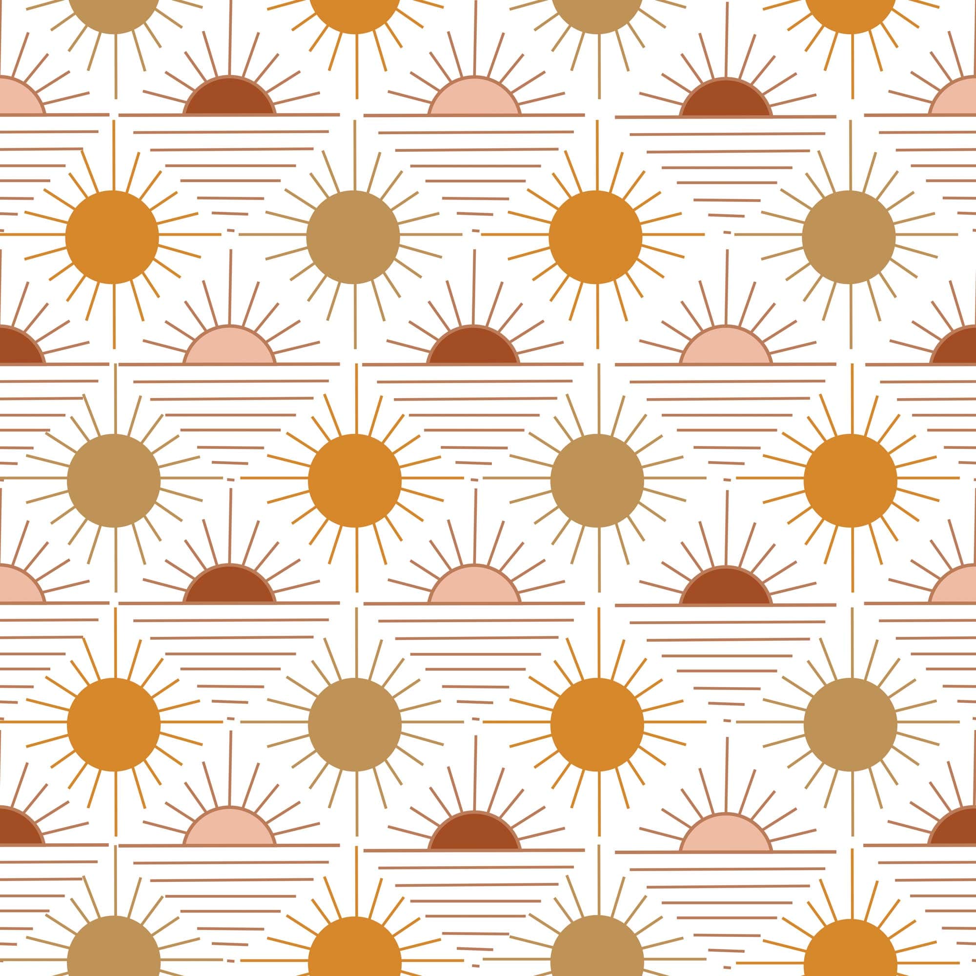 sunshine  block print boho sun print  Fabric  Spoonflower