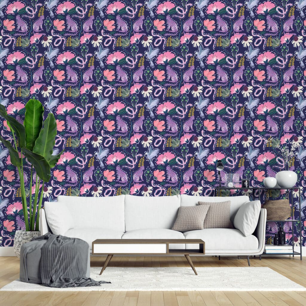 Animal colorful wallpaper - Peel and Stick or Non-Pasted