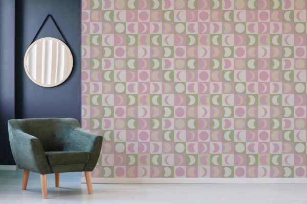 Pastel moon phase removable wallpaper