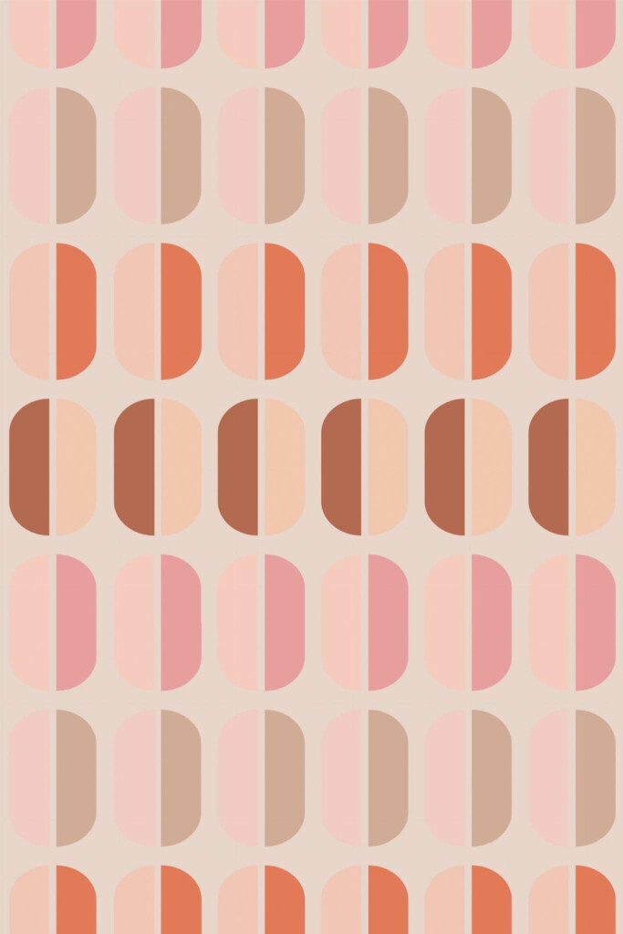 Pattern repeat of Pink pastel retro removable wallpaper design