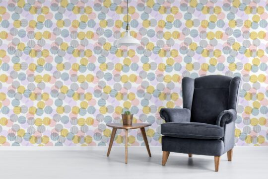 Abstract overlapping dots stick on wallpaper