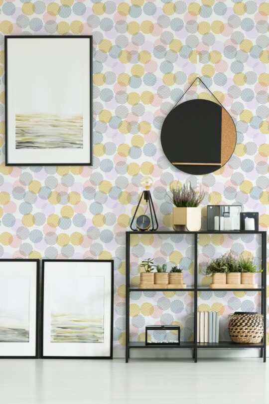 Abstract overlapping dots wallpaper for walls