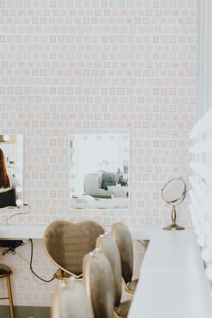 Elegance in Pink Square Haven peel and stick wallpaper by Fancy Walls