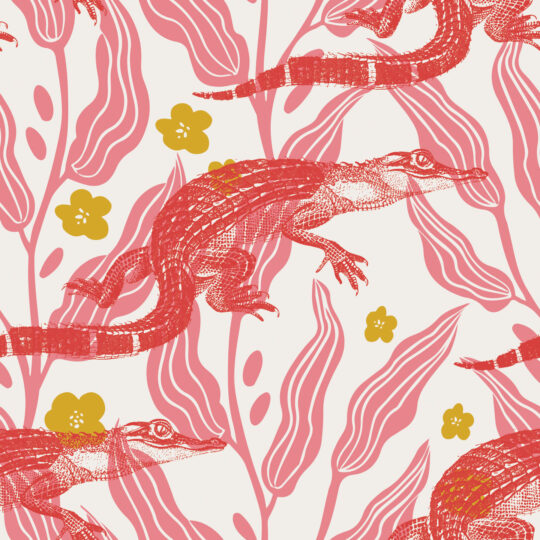 Rosy Reptile Retreat - traditional wallpaper by Fancy Walls